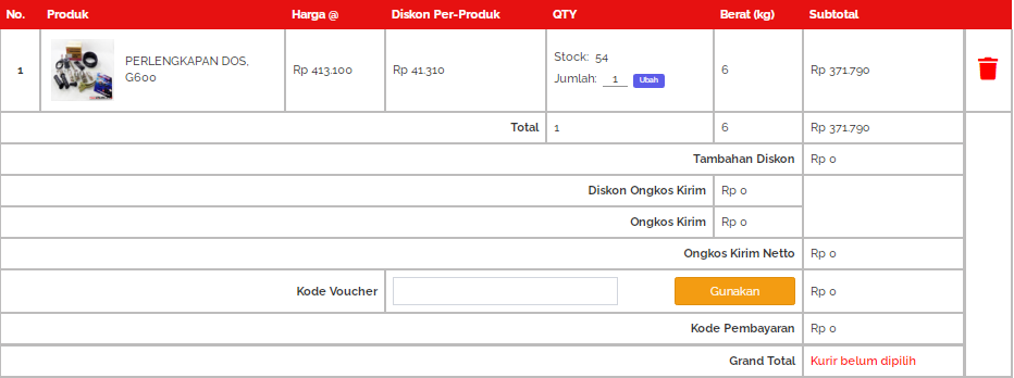 informasi pengiriman